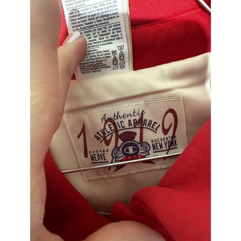 Champion Letterman Patch Jacket Joggers 2-Piece Set Rose Track Size Large Red - Picture 10 of 16